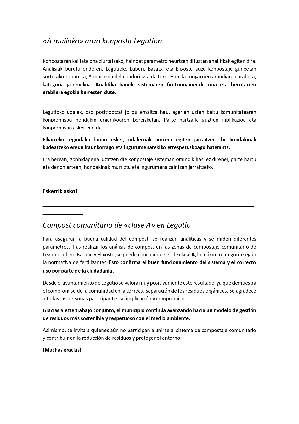 A mailako konposta Legution