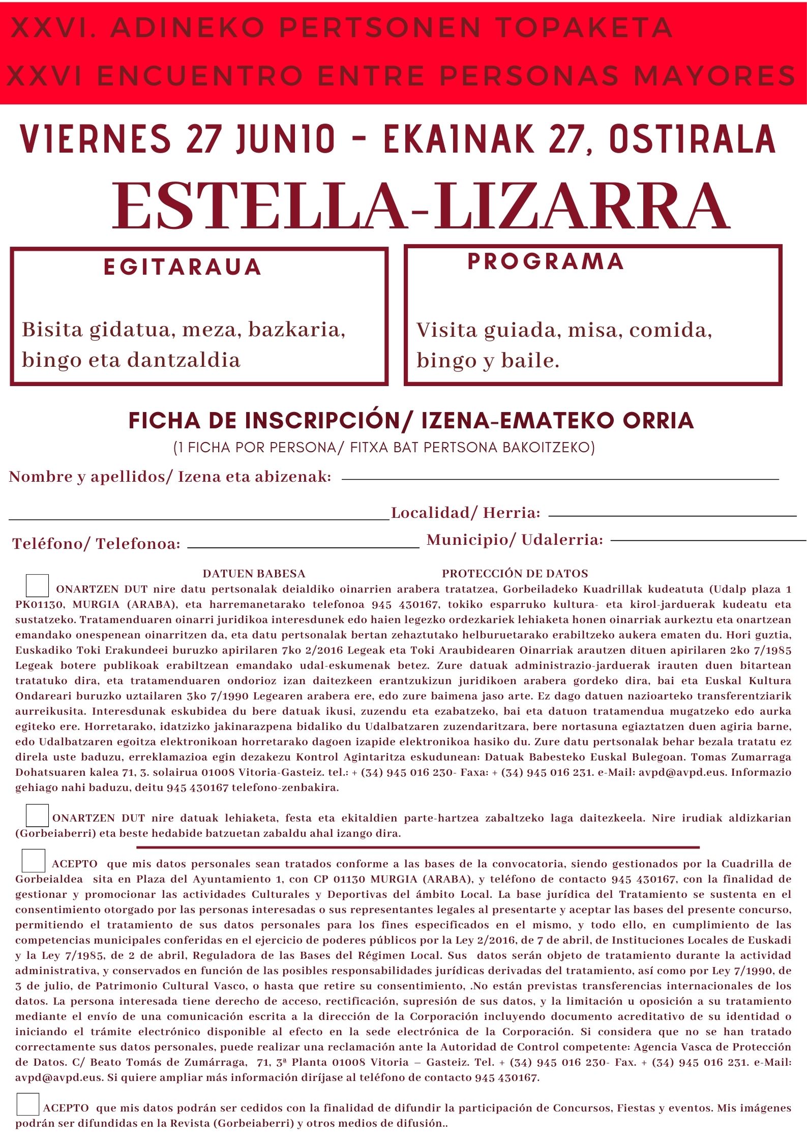 Gorbeialdeko topaketa. Eskuorria.