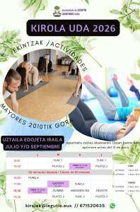 UDA EKINTZAK 2026 ACTIVIDADES VERANO